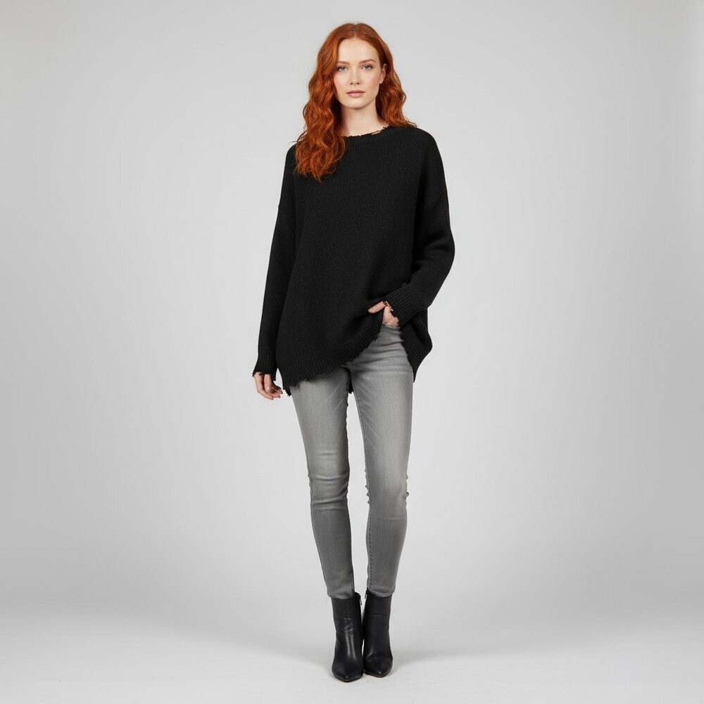 R13 charcoal cashmere boyfriend sweater, size XS